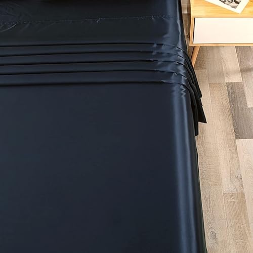 Miniatura 8 de Sfoothome Juego de sábanas de satén plateado, sábanas de satén tamaño individual, juego de sábanas de satén sedoso de bolsillo profundo con 1 sábana