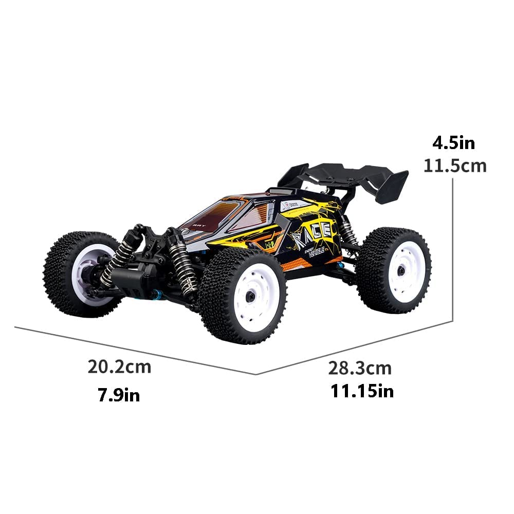 Terenowy Samochód Terenowy Rc W Skali 1:16, Szybki Wyścigowiec 35 Km/H Z Hamulcami Awaryjnymi I Niezależnym Zawieszeniem Na Cztery Koła Do Wyścigów Na świeżym Powietrzu (Yellow)
