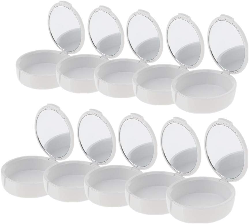 10 Pcs Denture Travel Case with Mirror, Mouthguard Dentures Storage Box, False Teeth Case Leak-Proof