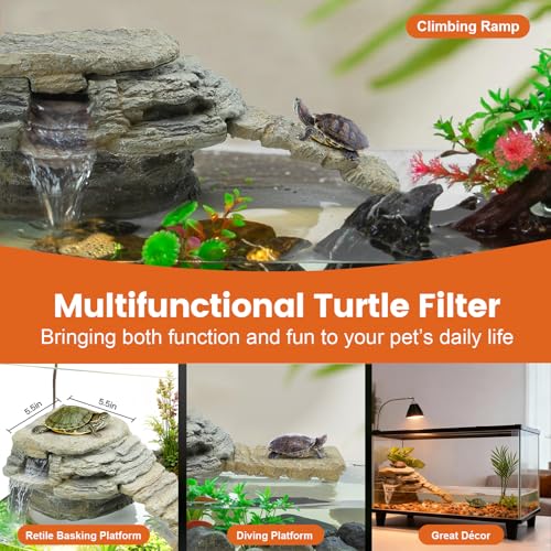 Filtre tortue 130 GPH multicouche MIXJOY pour grand volume d'eau