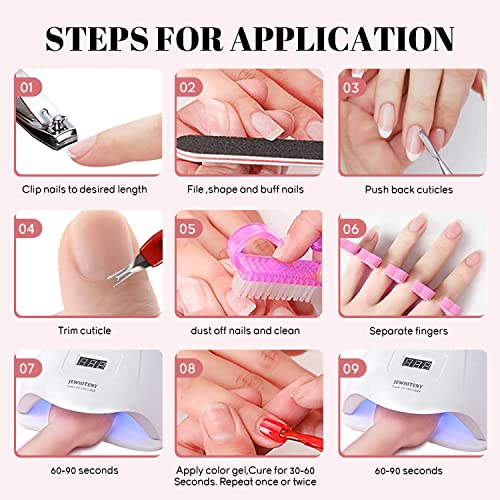 Jewhiteny Gel Nail Polish Kit With U V Light 120W Nail Dryer, 40 Colors Gel Nail Polish Set, Nail Art Decorations, Manicure Tools Gel Nail Kit Gift For Women #TOP6
