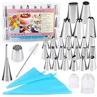 Kit Pâtisserie Cozary 35 Pièces - 25 Douilles Inox, 2 Poches à Douille Réutilisables, Pour Gâteaux Et Cupcakes - 8