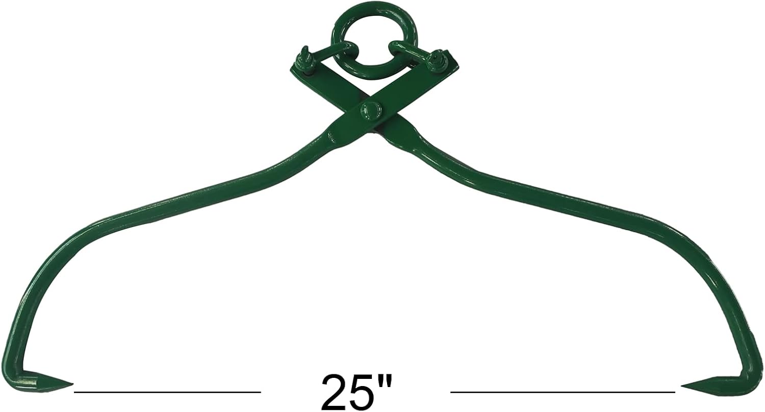 NOBONU 木材爪フック 25インチ - ログリフティングトング 高耐久 グラップル 木材爪 木材スキッドトング ロギンググラバー