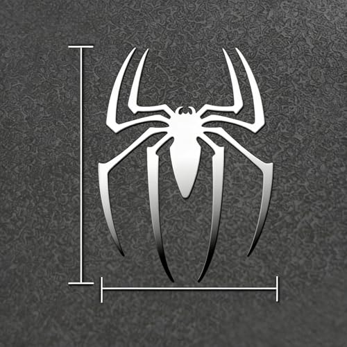 Image of 3D Spider Chrome Emblem Badge Sticker Decoration for Car, Truck, Motorcycle, RV, Scooter, SUV, Door, Window (White Style A)