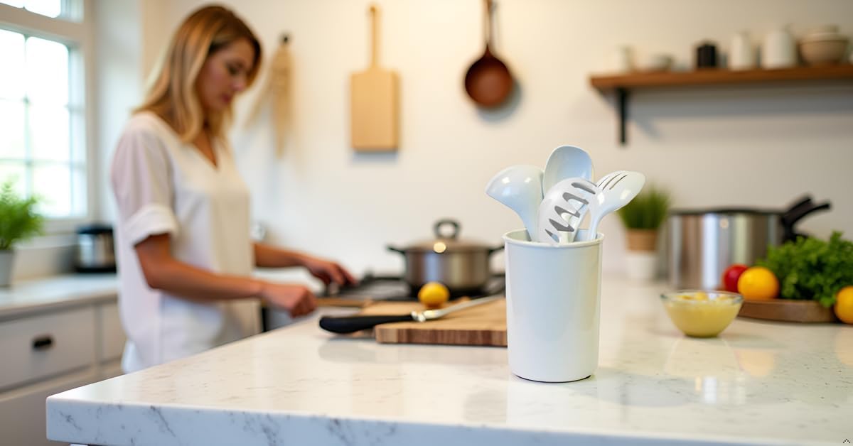 Calypso Basics by Reston Lloyd Plastic Utensil Holder, White image 4