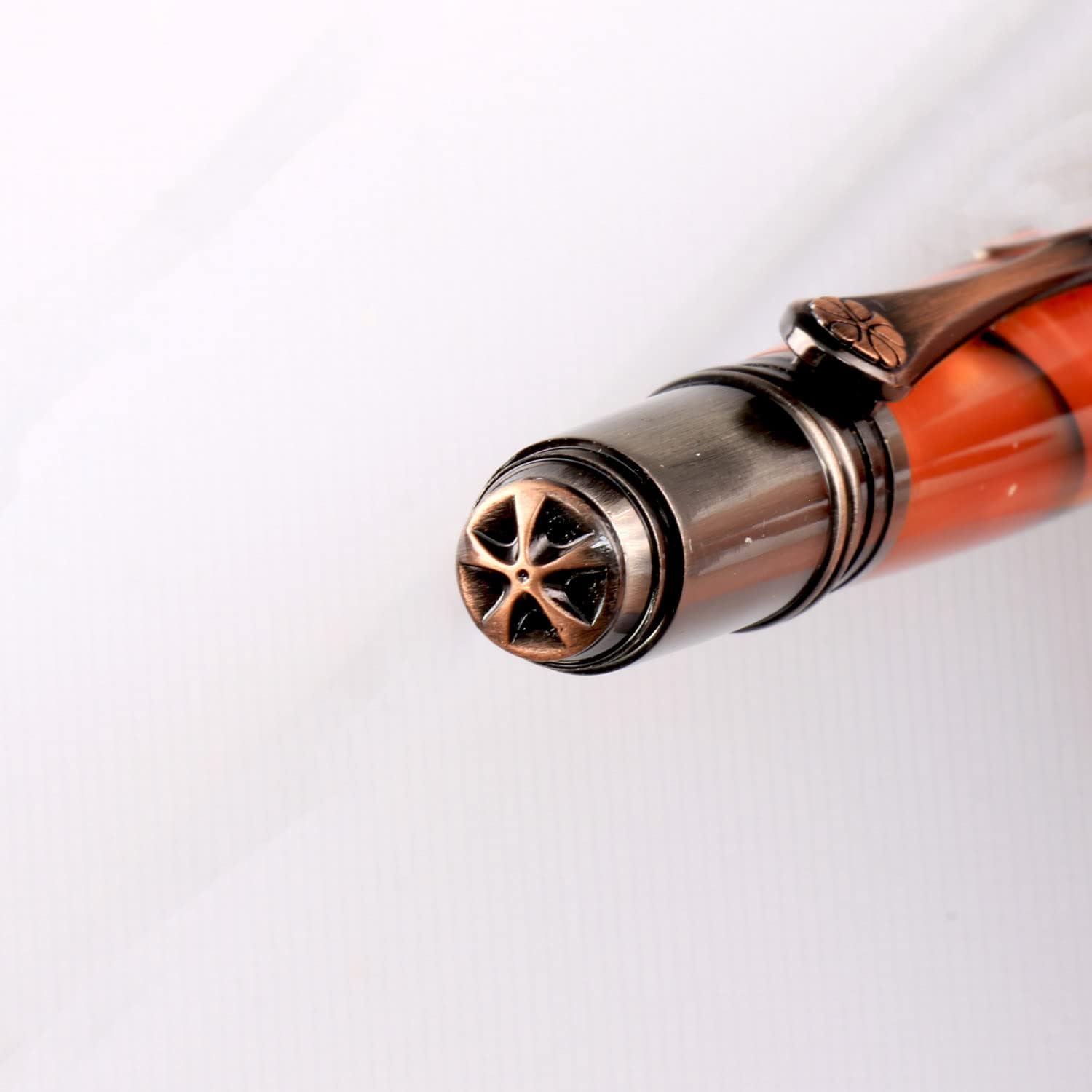 Legacy Woodturning, Da Vinci Twist Pen Kit - Antique Rose Copper and Gun-Polish with Rose Clip, 4 Pack
