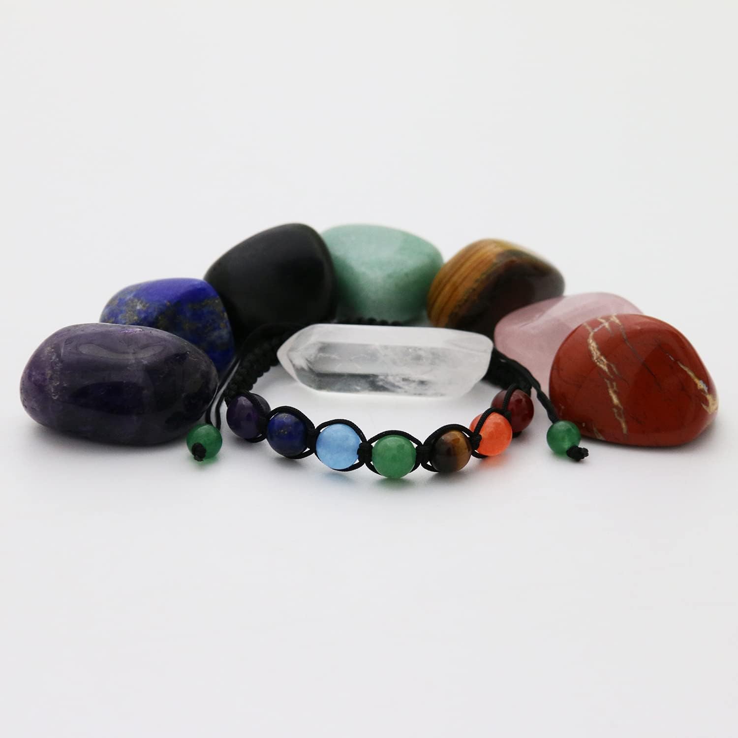 Nvzi 7 Tumbled Polished Chakra Crystals Set, Healing Crystals Bracelet, Chakra Stones Crystal Kit - Image 3