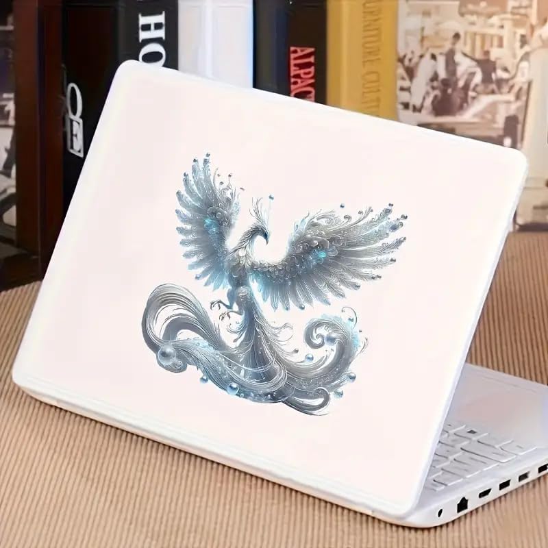 White Phoenix Bird PVC Vinyl Car Decals Stickers Waterproof Self-Adhesive Decals for Cars, Laptops, Trucks, Motorcycles Wall Window Luggage Scratch Cover Door Decor Sticker image 3