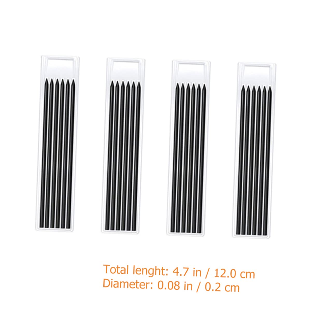 TEHAUX 72piezas Recargas De Lápiz Mecánico Para Carpintería Grafito Negro Para Marcas Superficies Rugosas y Profundas