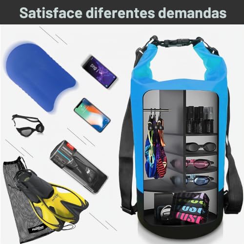 Miniatura 4 de Blackace Arteesol Bolsa Estanca, Dry Bag - 5l 10l 20l 30l Bolso Seco Impermeable Seca Bolsa Para Kayak Paseo En Barco Canoa Pesca Rafting Camping Playa Natación Snowboard