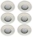 Produktbild Trango 6er Set 6729IP-066MO Einbaustrahler IP44 aus Edelstahl in Weiß matt inkl. 6x 3000K warmweiß Ultra Flach LED Modul für Bad, Dusche, Einbauspots, Deckenstrahler, Deckenlampe, Badleuchte