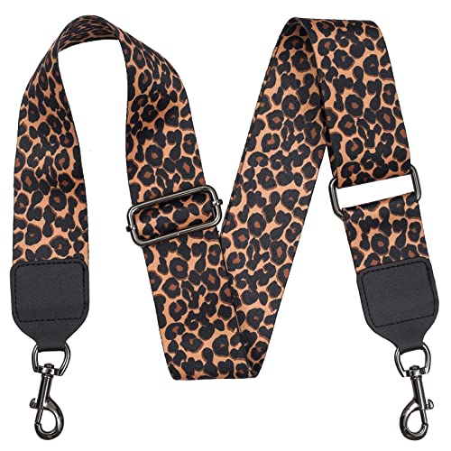 Image of Purse Strap Wide Shoulder Straps, Adjustable Crossbody Bag Strap, Replacement Straps for Women Handbags Canvas(Cheetah)