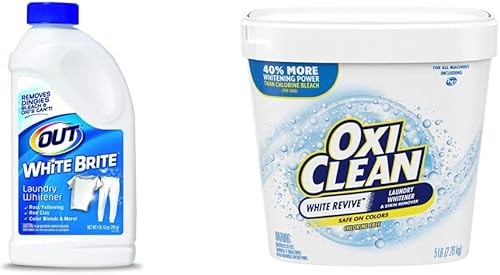 White Brite WB30N - Blanqueador de ropa White Brite de 1 libra + 12 oz (793 g) y removedor de manchas OxiClean White Revive, 5 libras