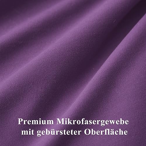Aisbo Kissenbezug 80x80 2er Set - Kopfkissenbezug 80 x 80 Lila mit Reißverschluss aus Mikrofaser, ÖKO-TEX Pillow Cover 80x80cm… – Ansicht 5