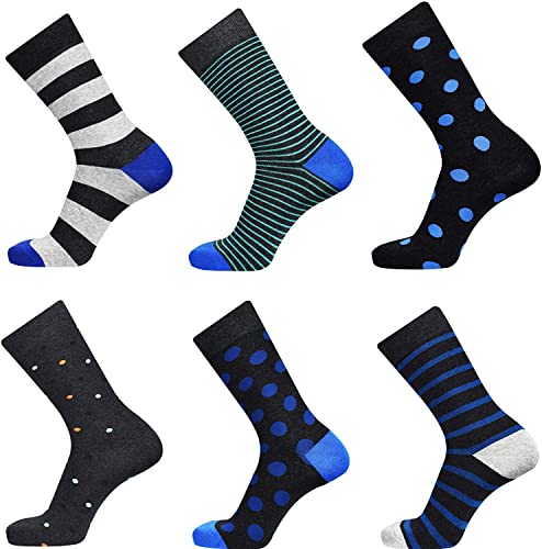 DOUBLE M, PACK 6 Pares, Calcetines para Hombre ,Incluye Caja, Calcetines Altos, Algodón, Estampado Divertido, para Navidad, Coloridos, Media Pierna, Talla Única , Talla: 41 - 46 Cover