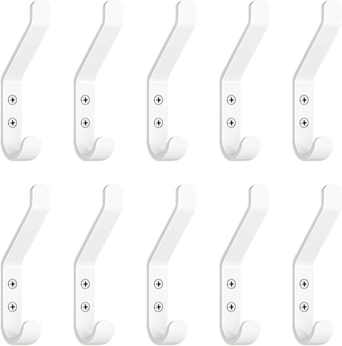 Miniatura 13 de GlazieVault Perchero de pared para abrigos - Ganchos de acero inoxidable para pared (paquete de 2) - Ganchos de pared resistentes para ropa y