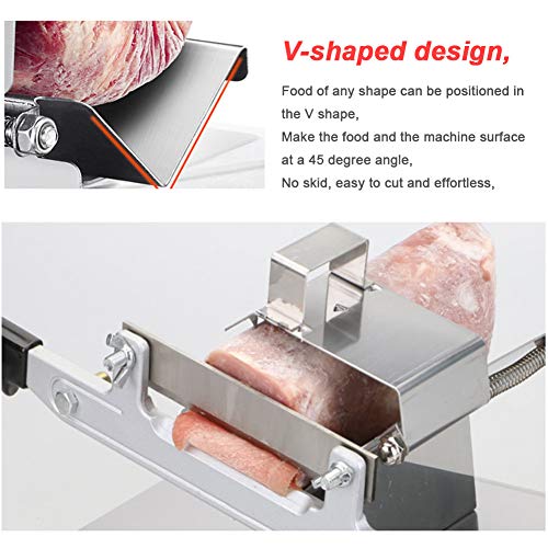 Meat Slicer for Home or Commercial use,Household Manual Frozen Meat Slicer, Stainless Steel Cutter Cleaver Chicken Beef Lamb Hard Vegetables Slicing Cutting Machine, Blade Length 2 - Image 5