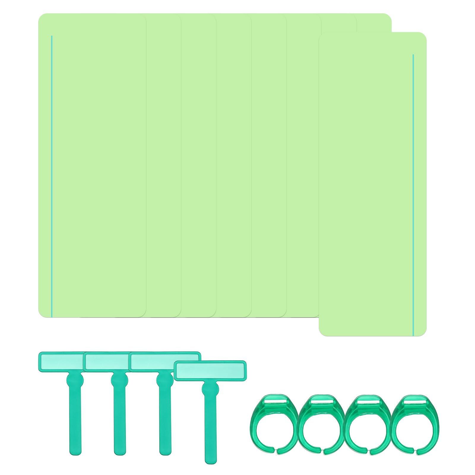 PATIKIL 16 Pcs Dyslexia Reading Tools, Colored Overlay Reading Tracker with Line Guided Reading Strips Highlight Bookmarks Finger Pointers for Teacher, Green