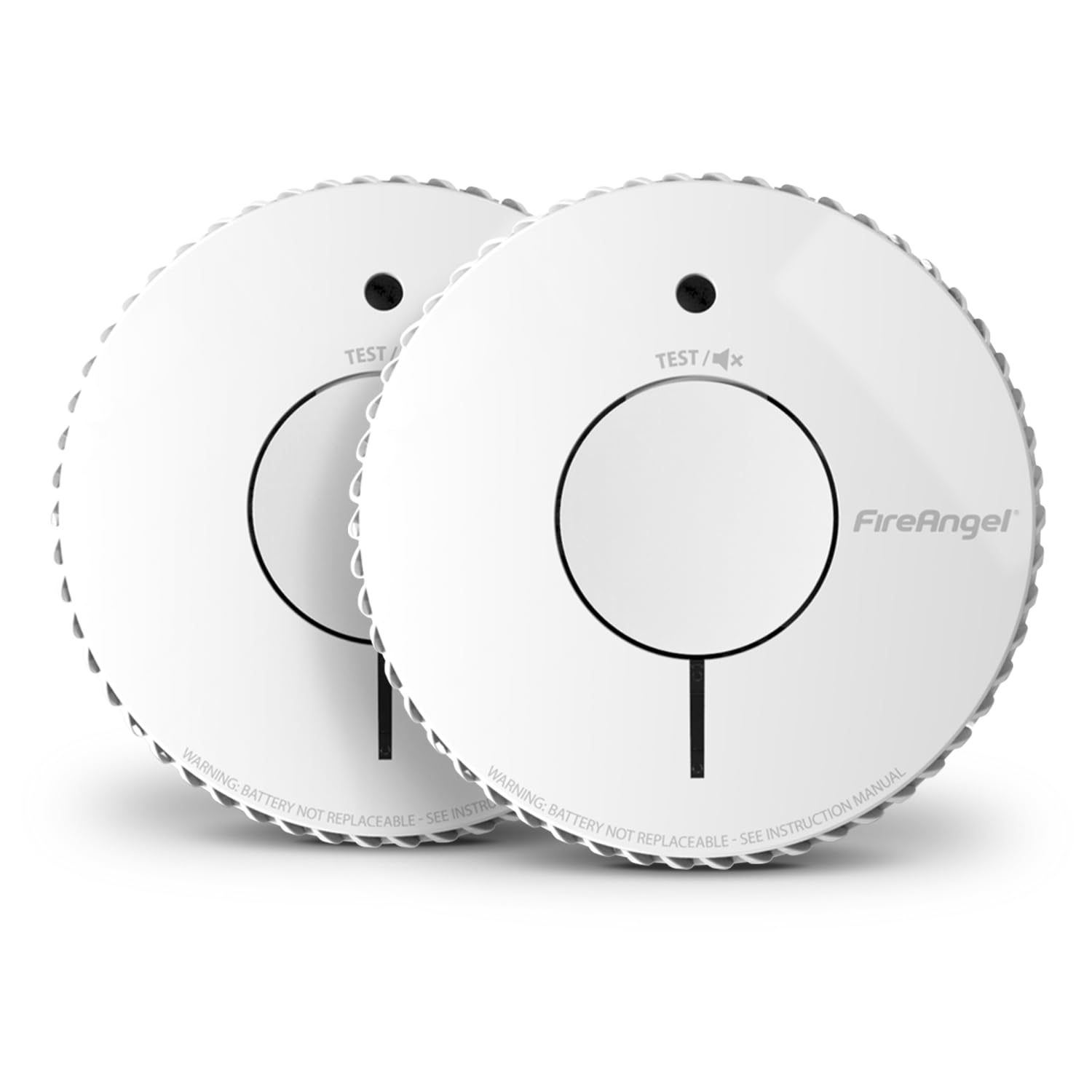 FireAngel Lot de 2 Détecteurs de Fumée Optique, Détecteur Incendie, Label Q, Bouton Test/Silence, Remplace ST-622/ST-620 – Détection Fumée Précoce, Blanc