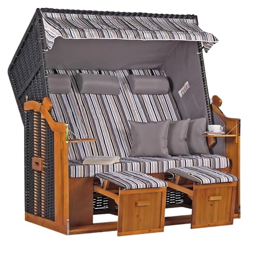 MR. DEKO® Strandkorb Ostsee XXL | Volllieger Strandstuhl Liegestuhl |...
