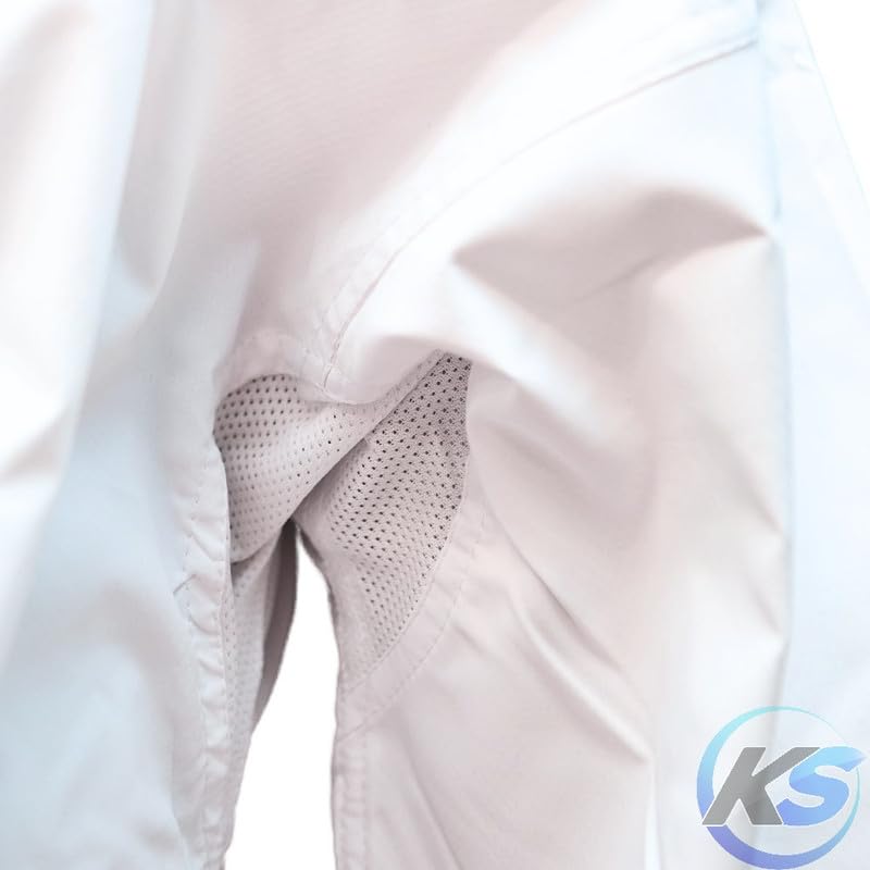Divisa Karate Karategi Kumite Pro - Kimono da Competizione 350 g/m² - Ultra-Leggero con Rinforzi Bianco, Diverse Taglie
