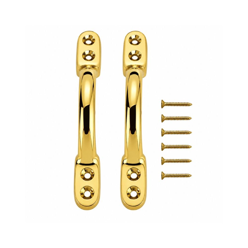 Brass Sash Window Handle 125mm Timber D Pull with Screws 2 Pack