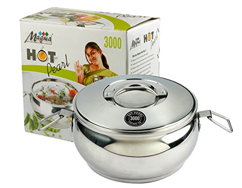 Image of Magma Hot Pearl Stainless Steel Hot Pot Serving Casseroles /Chapati Box /Hot Case (Capacity: 3000)