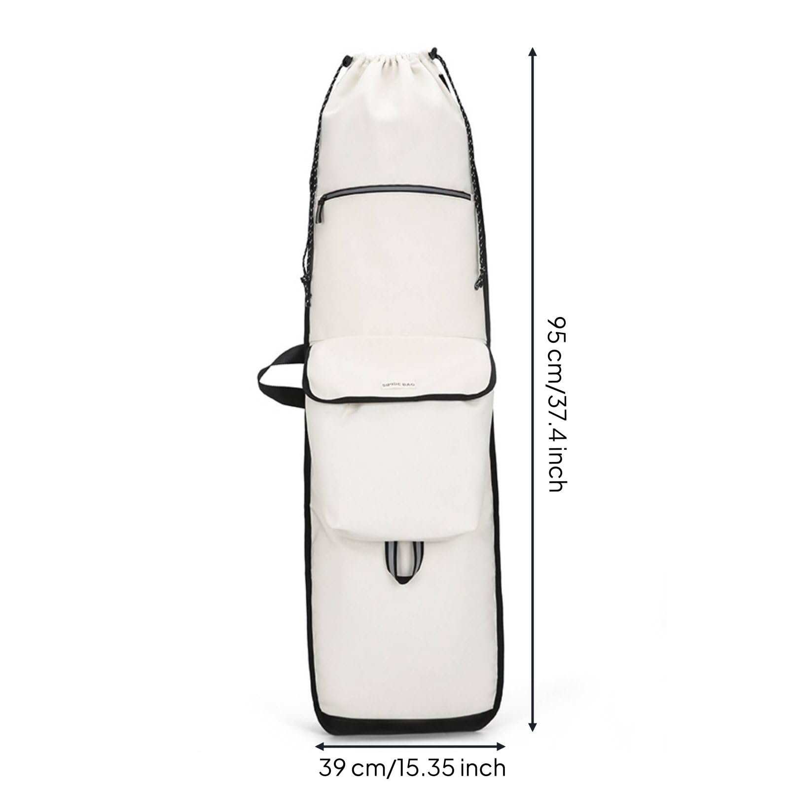 Skateboard Carrier Sac à Dos Planche à roulettes Sac de Transport pour Longboard Rangement Étanche à Bandoulière Rembourrée Confortable Adapté aux, Beige, 95-39cm