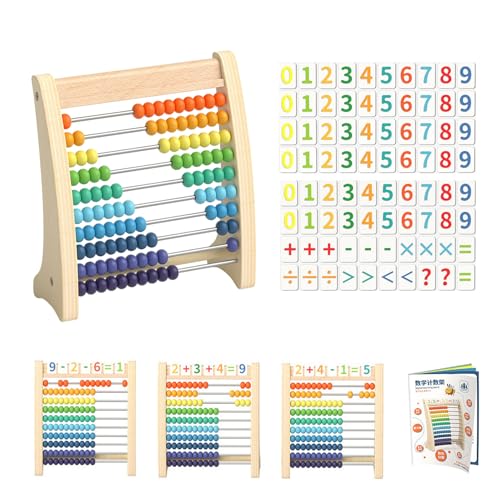 Boulier pour les maths en bois avec 10 rangées éducatives