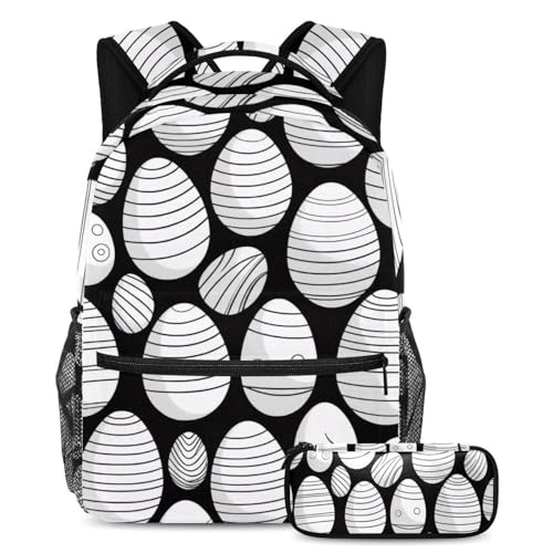 Sac à dos école œufs de Pâques et sa trousse pour les cours et les sorties