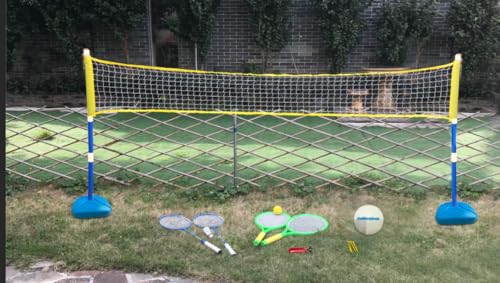 3 In 1 Badminton, Volleyball & Tennis Set Outdoor Garden Games Multi Pack Kids Beginner Sports Kit...