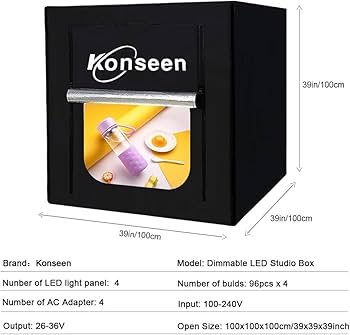 撮影ボックス konseen 100×100×100 物販 Amazon | Konseen 撮影ボックス 大型 100x100x100cm 撮影キット
