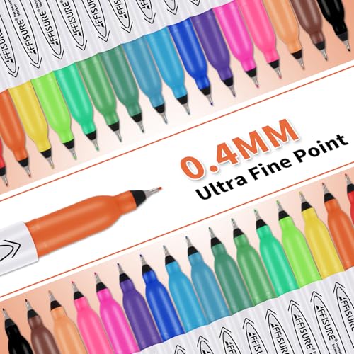 Image of Permanent Markers, Ultra Fine Point Markers Set, 16 Assorted Colors Work on Wood, Plastic, Paper, Metal, Stone, Glass for the Artist Adult, 16 Count