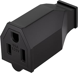 Muelnmey 1 PCS Extension Cord Ends Electrical Replacement Connector NEMA 5-15R 15A 125V Black Shell 2Pole 3Wire Grounding Female Electric Replacement Plug