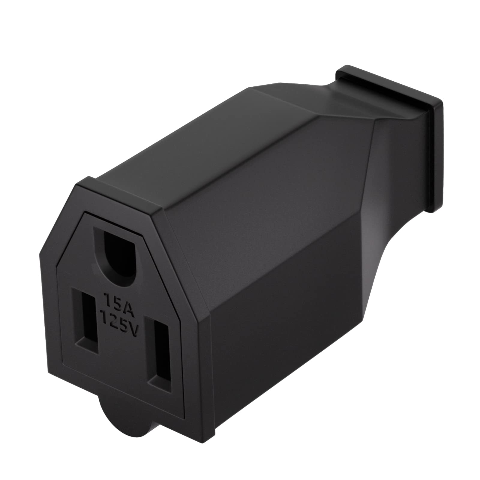 1 PCS Extension Cord Ends Electrical Replacement Connector NEMA 5-15R 15A 125V Black Shell 2Pole 3Wire Grounding Female Electric Replacement Plug