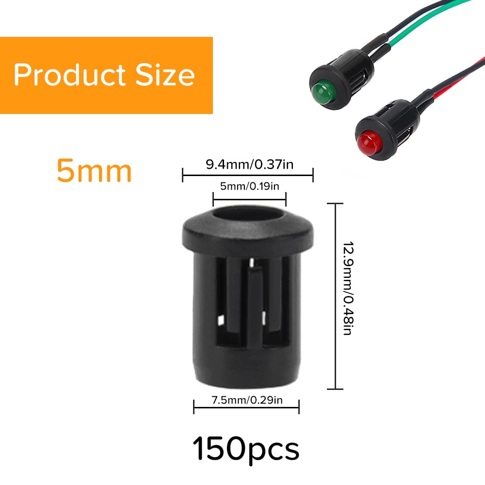 100 Supports LED 5mm Clips Plastique - Fixation Diodes Pour Cartes électroniques