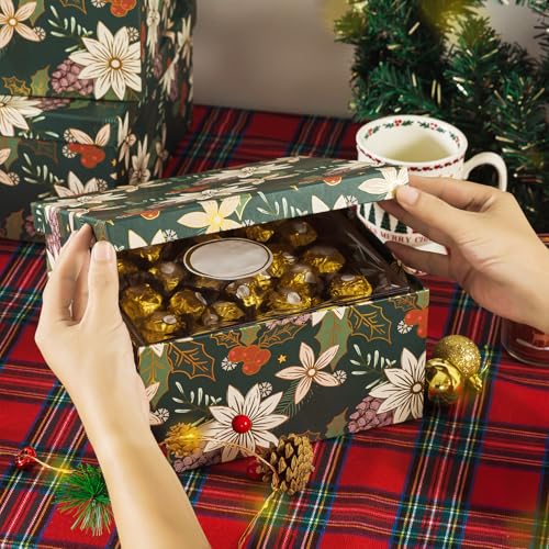 Soul-Lane-Christmas-Square-Decorative-Boxes-with-Lids-Set-of-4-Festive-Foliage-Reusable-Large-Nesting-Holiday-Gift-Boxes-for-Presents-and-Decor Soul Lane Christmas Square Decorative Boxes with Lids Set of 4 Festive Foliage Reusable Large Nesting Holiday Gift Boxes for Presents and Decor