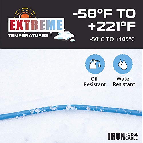 Iron Forge Cable Heavy Duty Extension Cord 10 Ft, 10Ft All Weather Extension Cord With 3 Electrical Outlets, Flexible In Extreme Cold & Hot Temperatures, 12/3 Sjeow Heavy Duty Lighted Outdoor Cable #TOP2