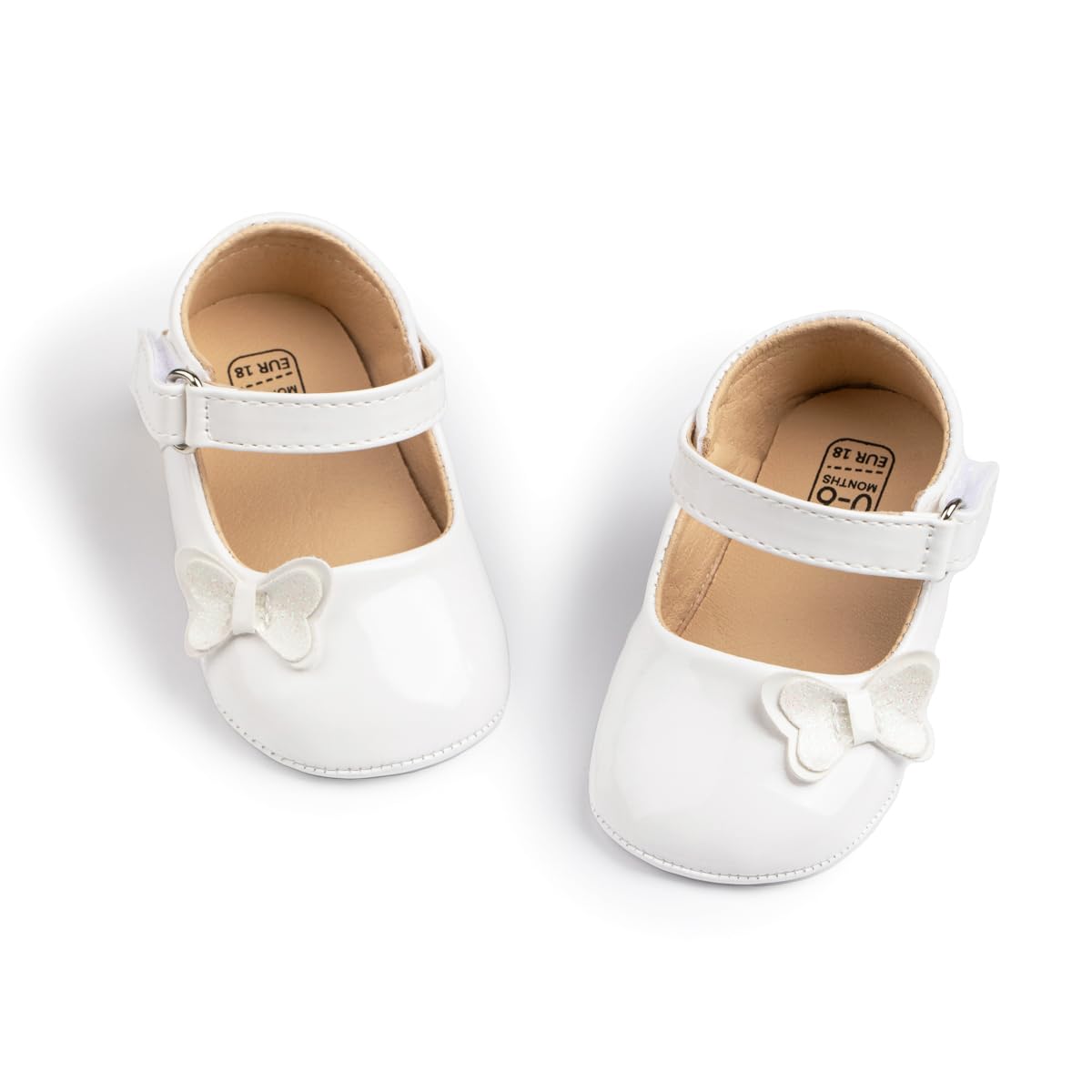 Baby Girl Mary Jane Shoes Anti-Slip First Walking Bowknot Soft Sole Princess Wedding Dress Flats for 0-18 Month