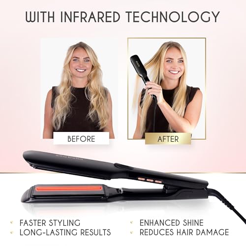 ELLA BELLA® Titanium Flat Iron Hair Straightener (with Infrared) • Professional Straightening Iron • Digital Display to Accurately Control Temperature • As Featured in Good Housekeeping - Image 6