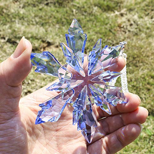 Set Of 2 Crystal Ornaments Crystal Snowflakes For Home,Christmas Tree,Living Room #TOP5