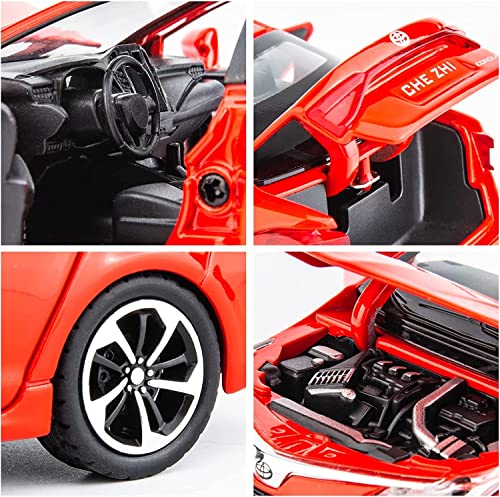 Image of 1:32 Scale Toyota Corolla Toy Car | Metal Pullback Diecast Car for Kids with Openable Doors, Sound, Light Effects Toy for Car Enthusiasts (Color As Per Available)