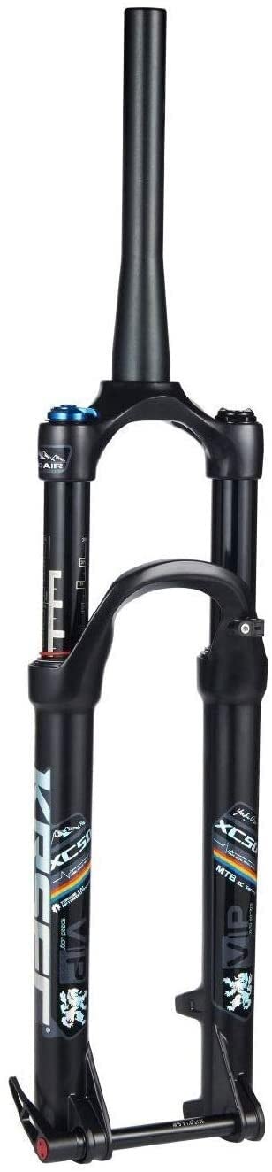 Fourche à suspension VTT à amortissement réglable et frein à disque