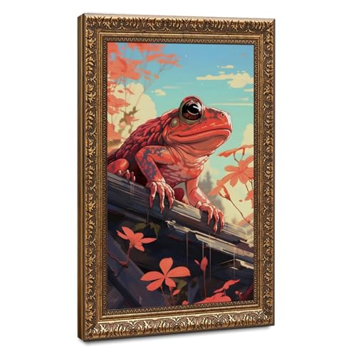 Toile rétro de grenouille japonaise pour créer une ambiance zen dans votre salon