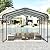 EBE 10 x 15 FT Metal Carport, Heavy Duty Carport with Galvanized Steel Roof, Outdoor Carport Canopy Garage Shelter Shade for Car, SUV, Truck, Boats and Tractors