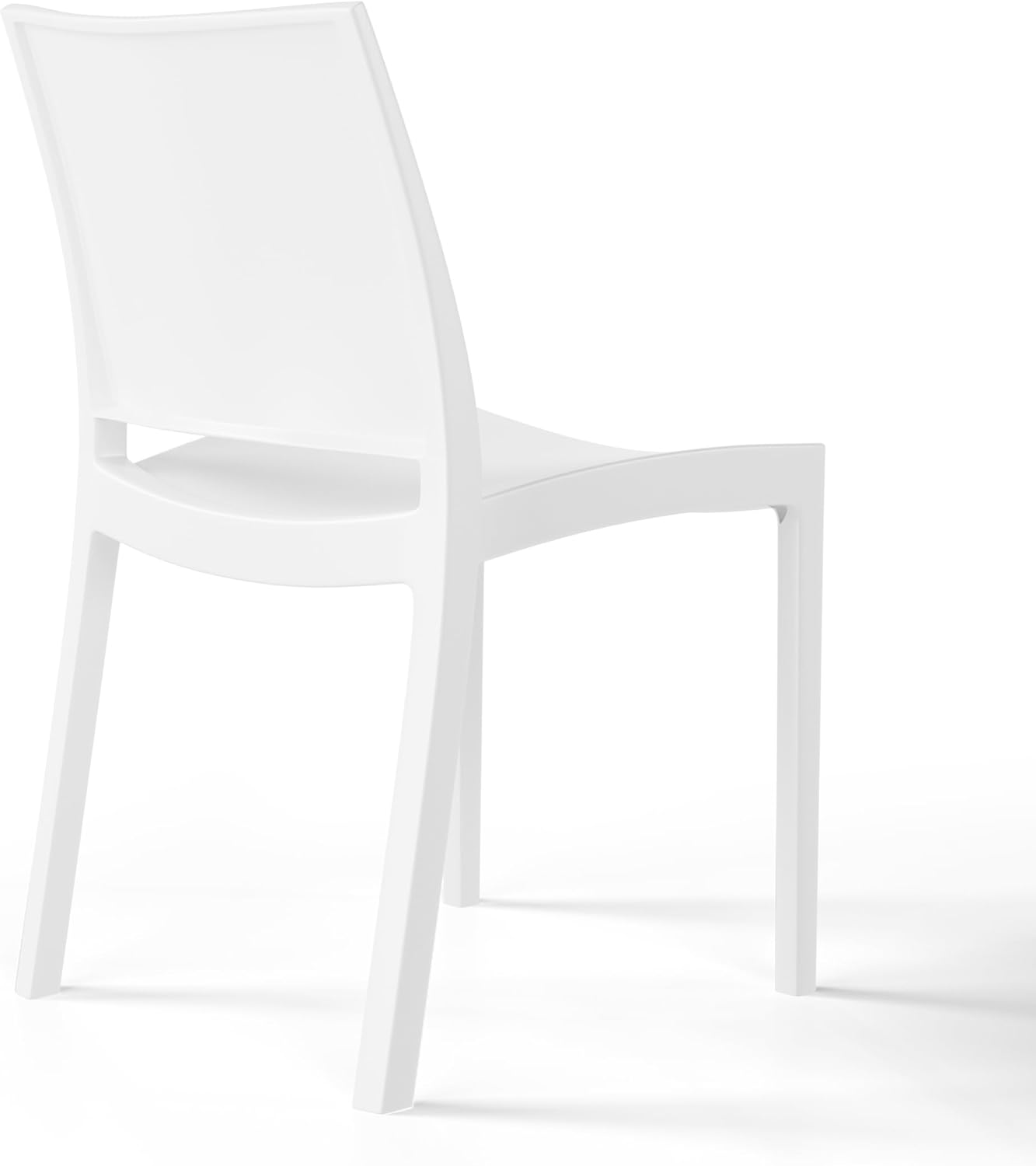 WestinTrends Playa Modern Polypropylene Stackable Plastic Patio Dining Chair (Set of 2), White