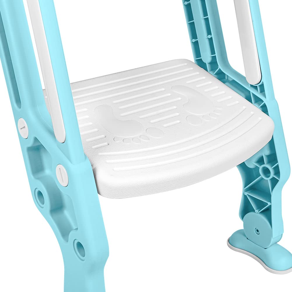 Riduttore Water Bambini con Scaletta - Riduttore Portatile WC Bimbi Dotato di Largo Scalino Resistente e Antiscivolo, Morbida Seduta Imbottita, Adatto per Tazze WC a V, U Oppure O