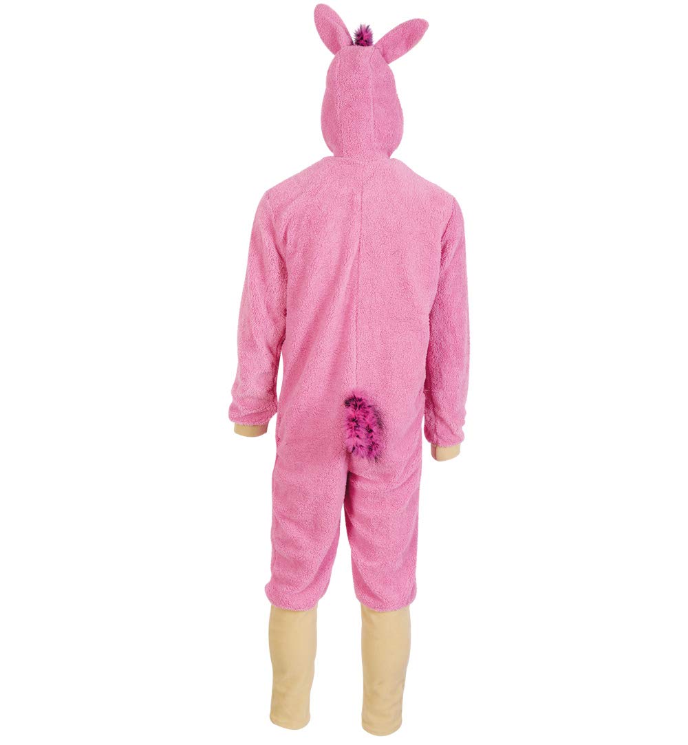 KarnevalsTeufel.de Kostüm Lama für Erwachsene lustiges Tierkostüm in pink Plüsch-Overall mit Kapuze