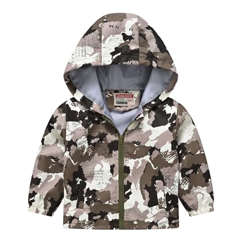 Kids Boys Cartoon Hoodie Rainproof Jacket Windproof Zip Up Long Sleeve Fall Coat Youth Girls Comfy Cute Windbreaker