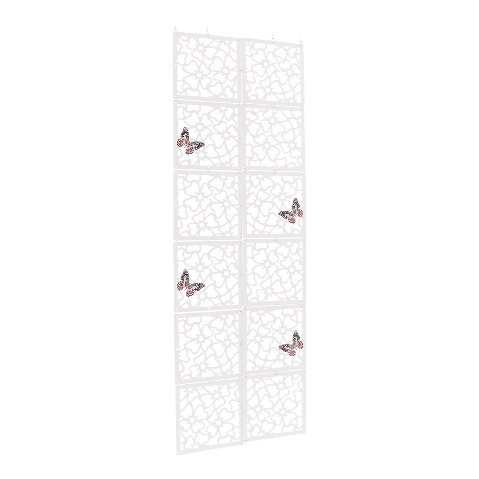 Lot de 12 panneaux décoratifs à suspendre - 39 x 39 cm - Brise-vue - Blanc